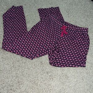 Xs GapBody pink and navy floral pajama pants